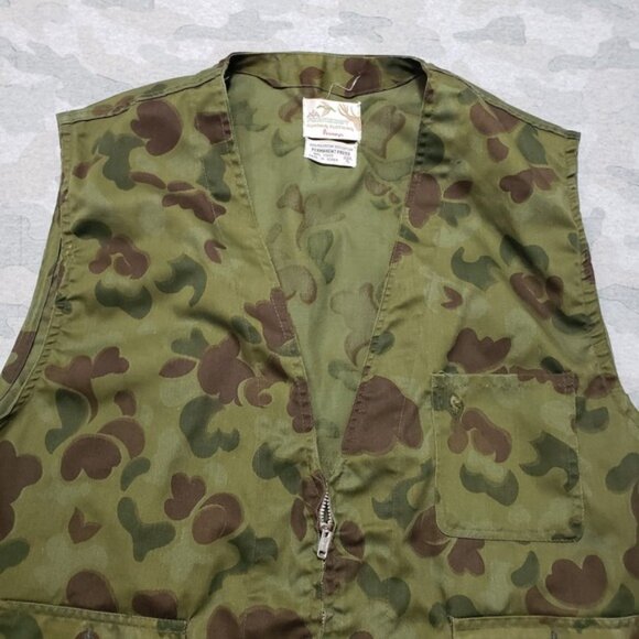 Vintage Penneys Foremost Hunting Clothing Vest Mens XL Green Camo Zip - Picture 4 of 10